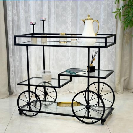 عربية تقديم اسود زجاج شفاف (GM)