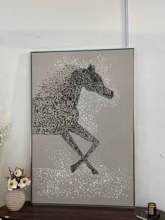 لوحة جدارية تجريدية مودرن خيل مرقطة كلاسيك 104x153 سم