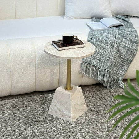 طاولة خدمة دائري بديل رخام