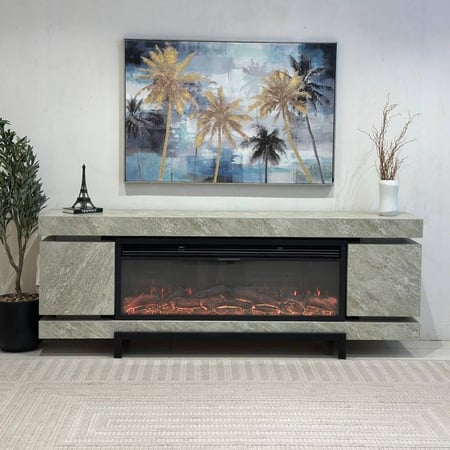 دفاية مع ديكور بديل رخام مع أدارج