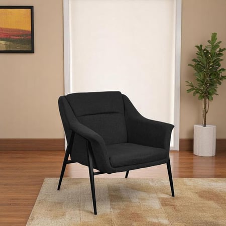 كرسي مفرد قماش أسود