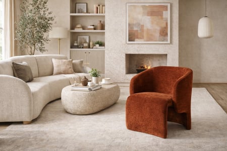 كرسي مفرد قماش احمر