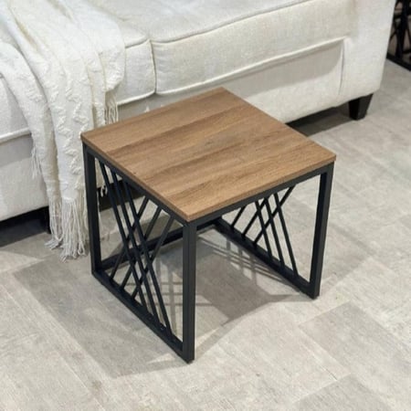 طقم طاولات شاي خشب بني 3 قطع