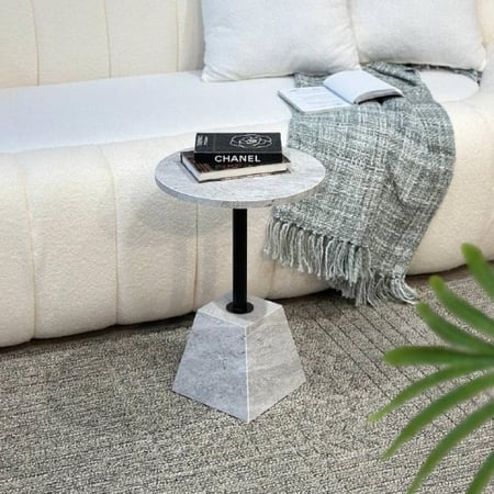 طاولة خدمة دائري بديل رخام