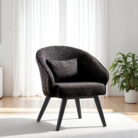 كرسي قماش رمادي غامق مفرد