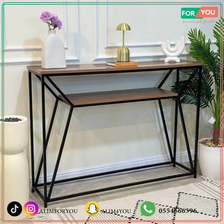 مدخل كونسول اسود دورين خشب