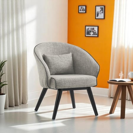 كرسي قماش بيج مفرد