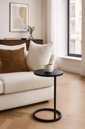 طاولة خدمة حديد أسود كامل 30x30x55 سم