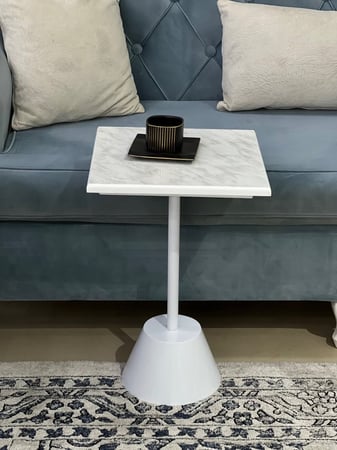 طاولة خدمة صاج مربع لون ابيض