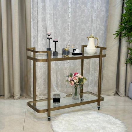 عربية تقديم دورين ذهبي زجاج شفاف