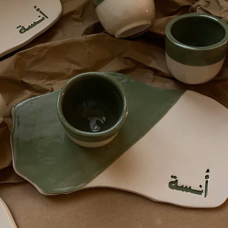 كوب اسبريسو #80 مع صحن كبير