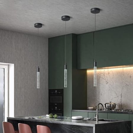 ثريا علاقي مفرد لونين ذهبي و اسود- 3 اضاءات ليد