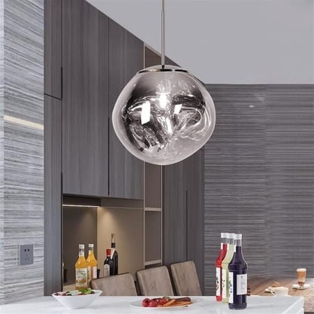 ثريات علاقي مودرن اكريليك بركاني – بثلاثة اللوان فضي و ذهبي و عنابي