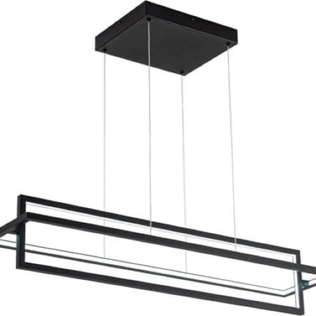 ثريا سقفية مودرن مستطيل اسود 90 سم -3 اضاءات ليد