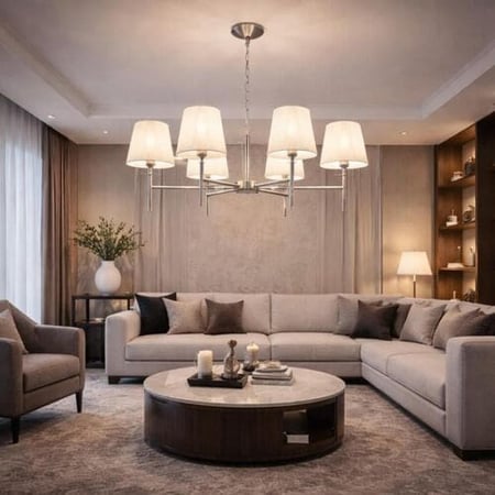 ثريا كلاسيك علاقي طربوش فضي بأحجام مختلفة وإضاءة ليد – نقطة الإضاءة