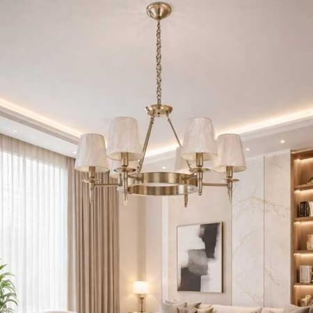 ثريا سقفية كلاسيك لون فضي طربوش- باحجام مختلفة