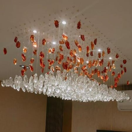 نجف أحجار كريستال عصري بإضاءة داخلية