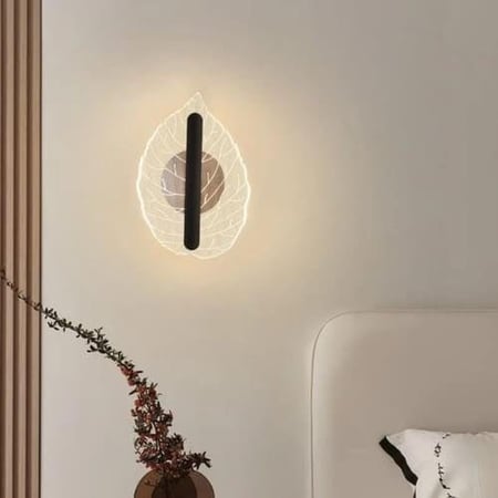 إضاءة جدارية اسود اكريليك بتصميم ارت ديكو | ثلاثة اضاءات ليد LED