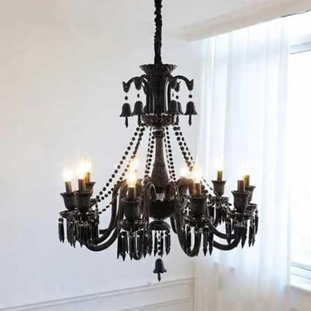 ثريا كلاسيك بكارات كريستال اسود زجاج