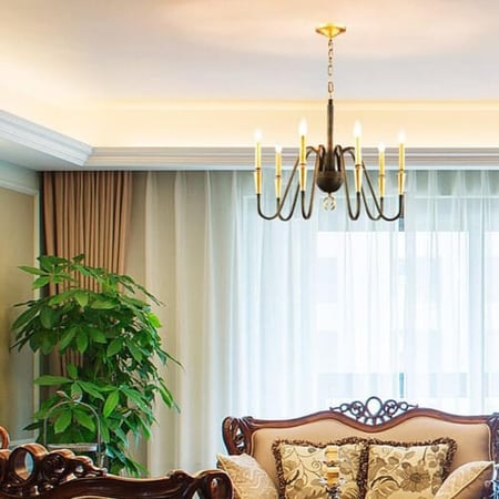 نجفات سقف شمعية كلاسيك ذهبي واسود