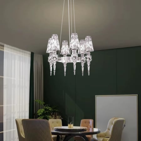 نجف سقف كلاسيك اكريليك فضي