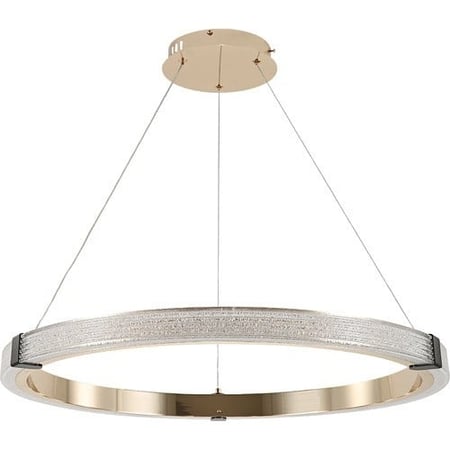 نجفة مودرن دائرية 60 سم اللون ذهبي 3 اضاءات ليد - نجف مودرن - ثريات