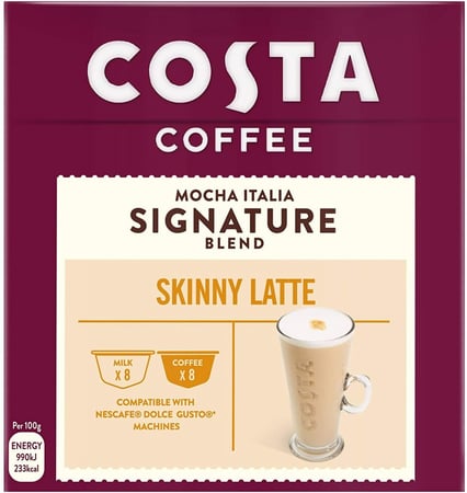 كبسولات سكيني لاتيه من كوستا 16 كبسولة دولتشي غوستو