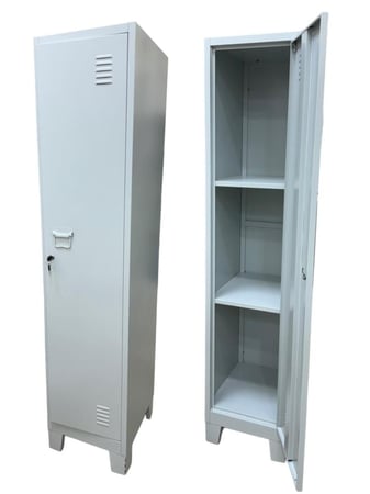 دولاب حديد رصاصي درفة رفوف يحتوي على 3 ارفف - مؤسسة كيان للأثاث