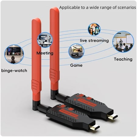 150M Wireless HDMI Transmitter Receiver Display Dongle lموسع إشارة HDMI لا سكي عالي الجودة لمسافة تصل الى 150متر