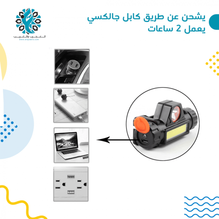 كشاف رأس رحلات 3 في 1 قابل للشحن