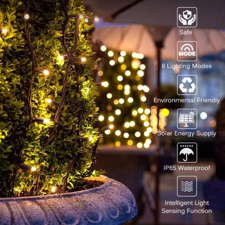 سلك LED على الطاقة الشمسية 22 متر