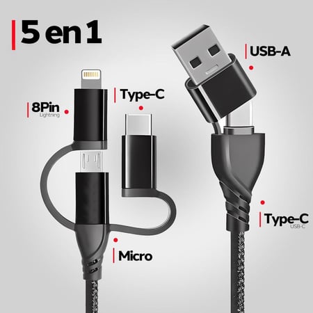 سلك شاحن جوال متعدد 2x3