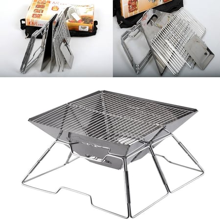 منقل الشوي العجيب قابل للطي من الستانلس ستيل - متجر العجيب والغريب