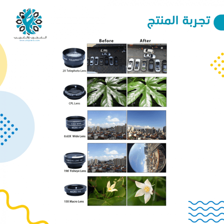 عدسات تصوير احترافي للجوال 5 في 1 - متجر العجيب والغريب