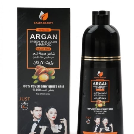 شامبو صبغة الشعر السريعة بزيت الأرغان اسود طبيعي - 420 مل