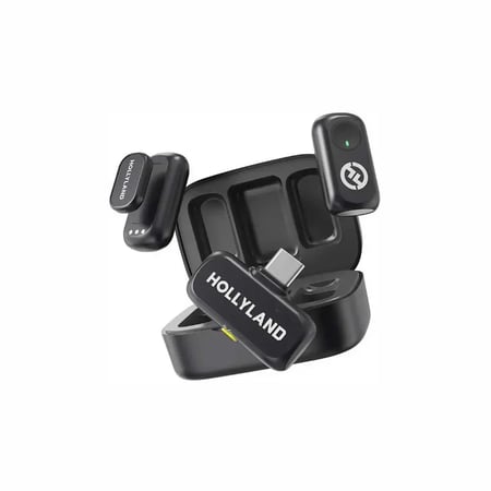 ميكروفون هوليلاند لارك A1 لاسلكي مع عزل للضجيج ذكي 3 مستويات مع علبة شحن وموصل تايب سي