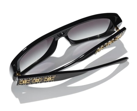 2024 نظارات شانيل الطيارين الشمسية أسود شعار ذهبي chanel sunglasses