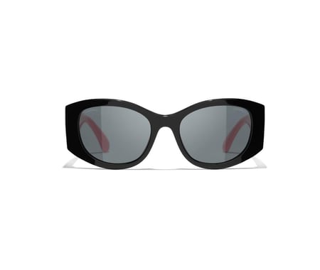 CHANEL PINK OVEL SUNGLASSES نظارات شانيل شمسية زهري