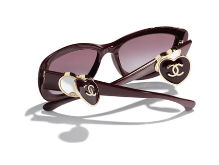 Burgundy CHANEL Butterfly SUNGLASSES نظارة شمسية شانيل برغندي فراشة