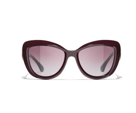 Burgundy CHANEL Butterfly SUNGLASSES نظارة شمسية شانيل عنابي فراشة