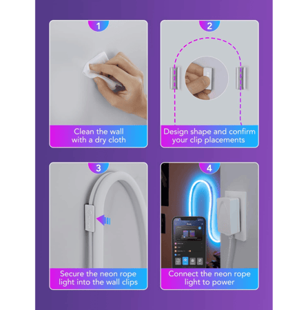 قوفي شريط ليد نيون ذكي - 5 متر