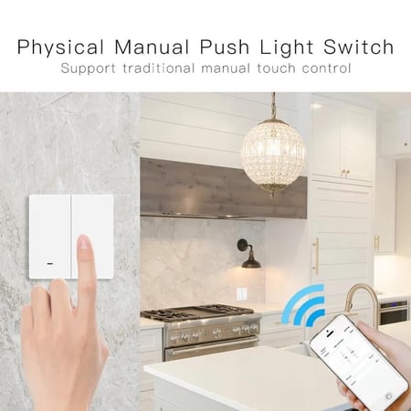 مفتاح انارة ذكي ابيض ثنائي