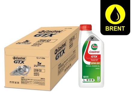 زيت محرك كاسترول 20w50 GTX واحد لتر كرتون 12 علبة  Castrol