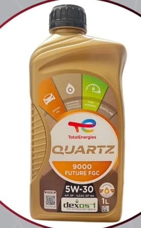 توتال كوارتز زيت محرك 9000 Dexos1 5W-30 تخليقي بالكامل لمحركات البنزين حماية فائقة وتوفير وقود
