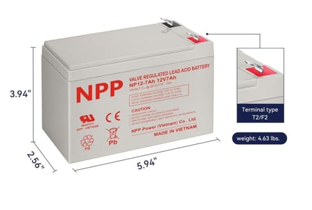 بطارية NPP فيتنامي 7 امبير 12 فولت