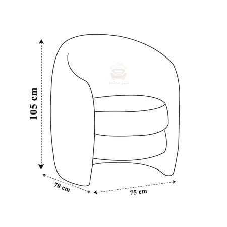 كرسي اريكة مفرد  مصنوع من الكشمير الفاخر