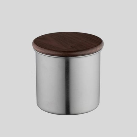 علبة شاي او سكر استيل لون فضي 400جرام