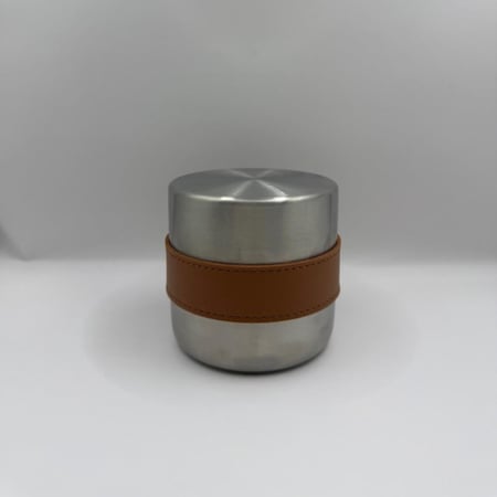 علبة شاي وسكر استيل 304 مع جلد 350 مل