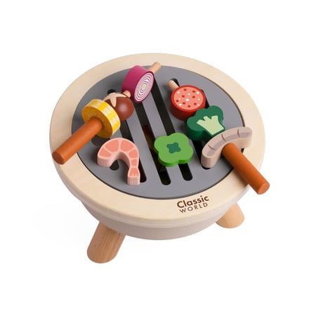 طقم الشواء الخشبي