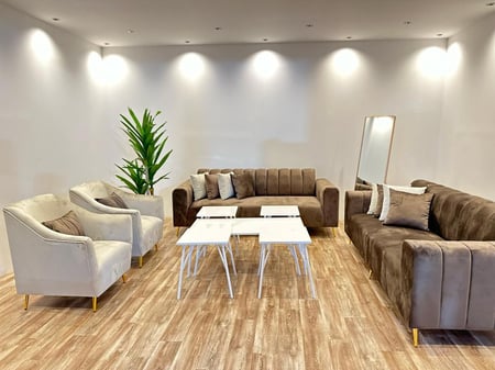 طقم كنب 8 شخص بيج و بني